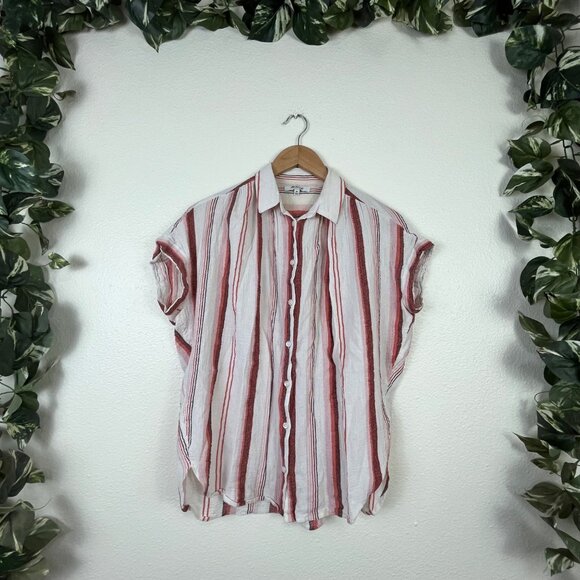 Madewell Central Shirt Front Button Blouse Albee Stripe Women’s Size XS - Picture 1 of 9